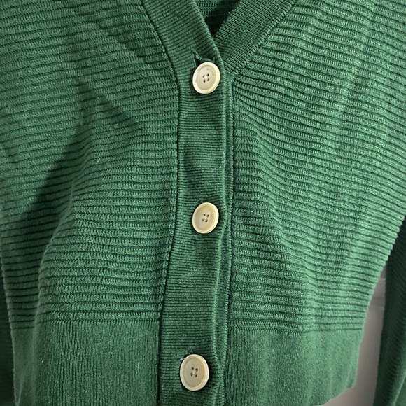 Aritzia Wilfred Light Cropped V-Neck Cardigan In Green — XS - Picture 3 of 4